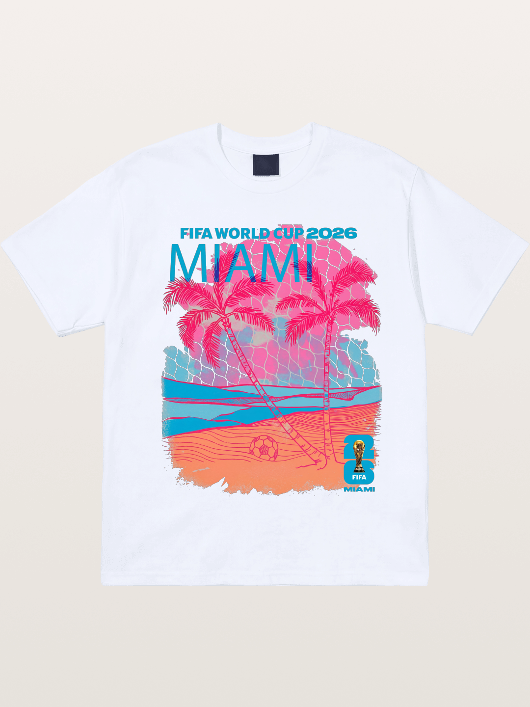 Miami WC 2026 Tropical Sunset Beach Gildan T-shirt