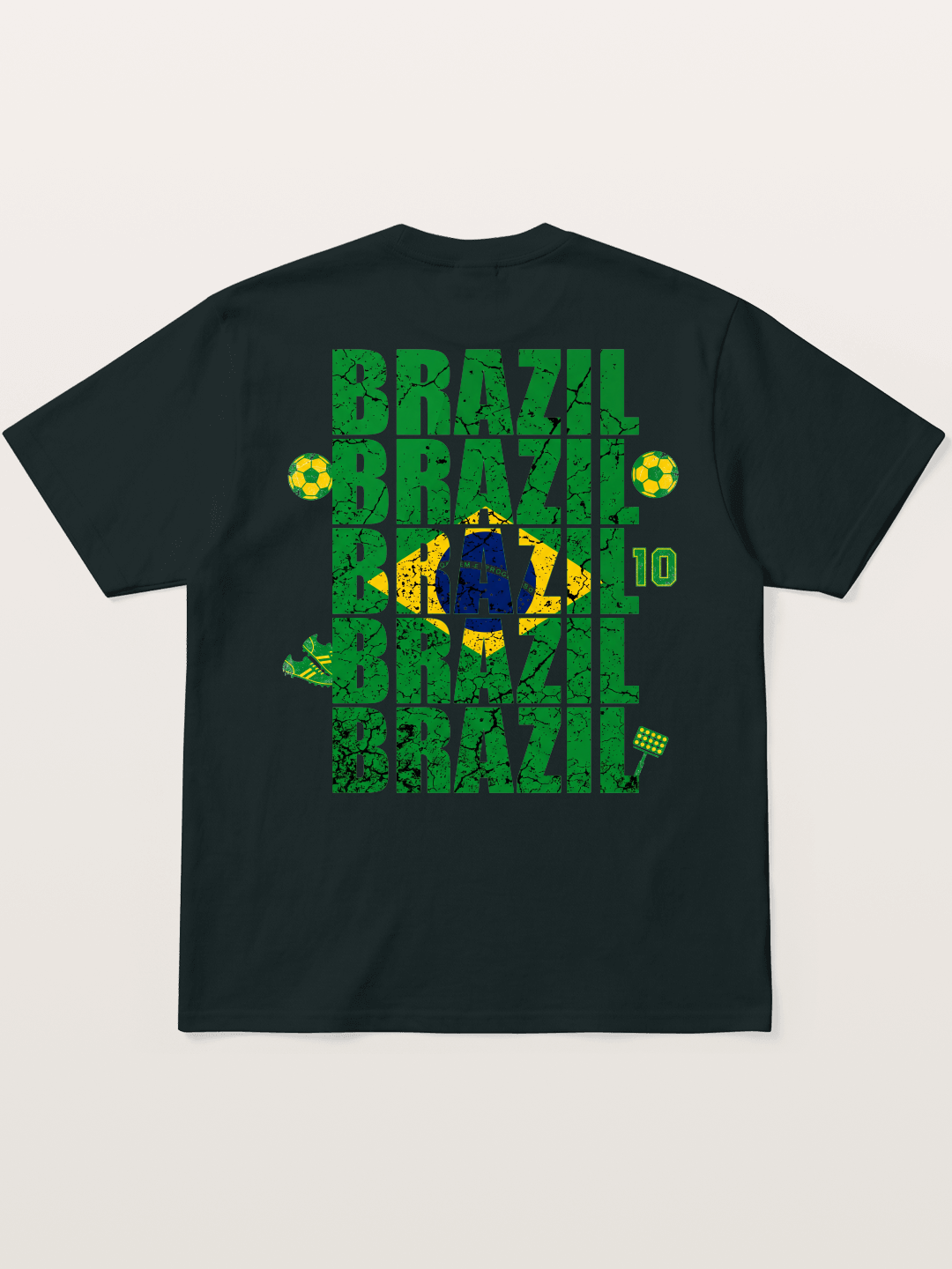 Brazil Cracked Text Collage Art Gildan T-shirt