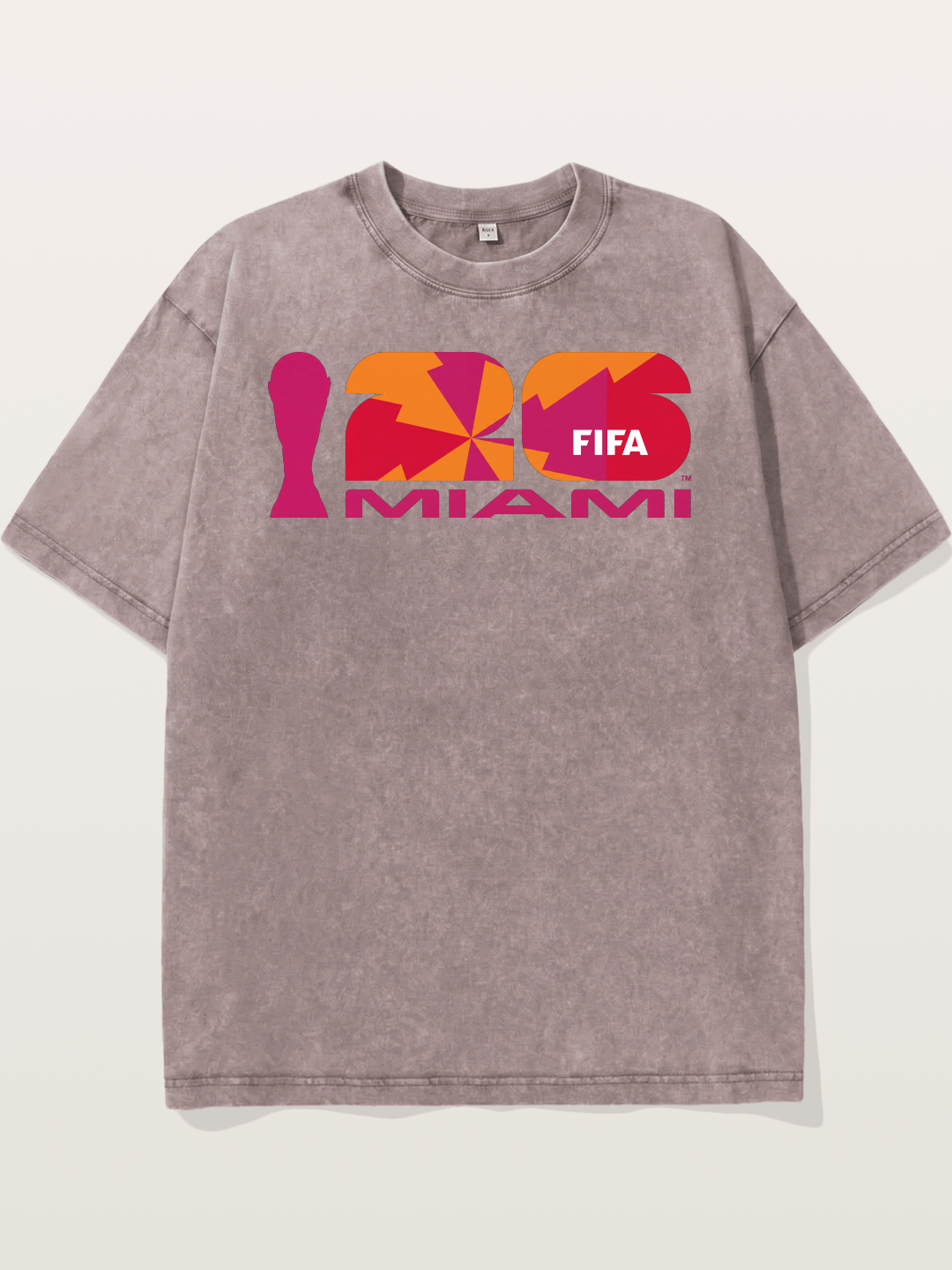 Miami WC 2026 Colorful Geometric Logo Washed T-shirt
