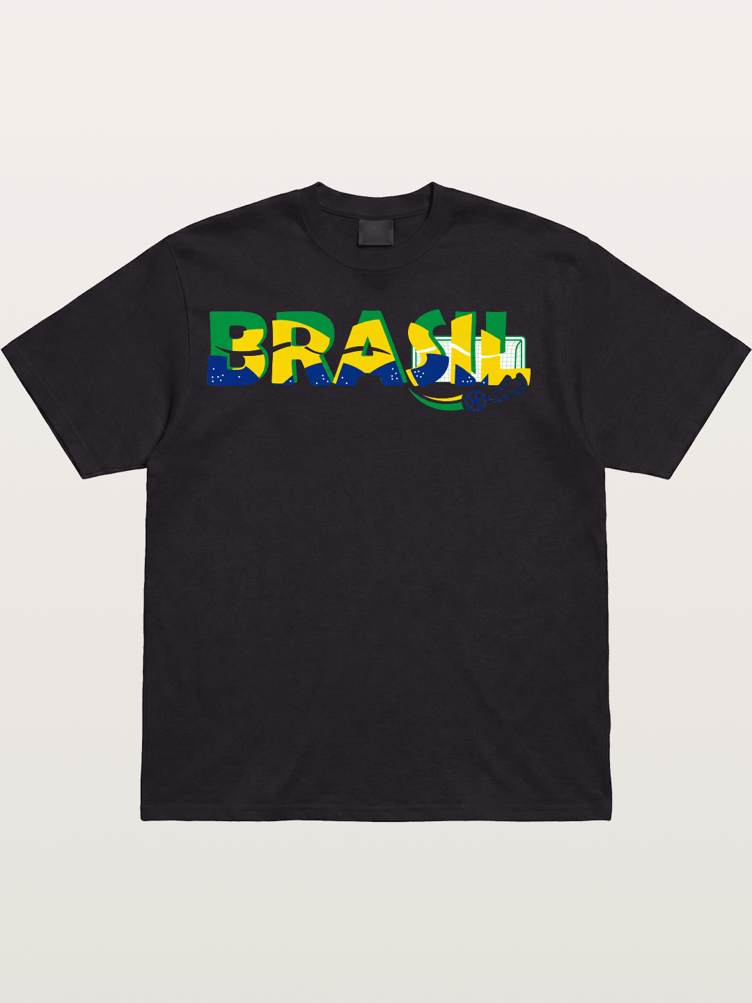Brasil Typo Soccer Badge Cotton T-shirt