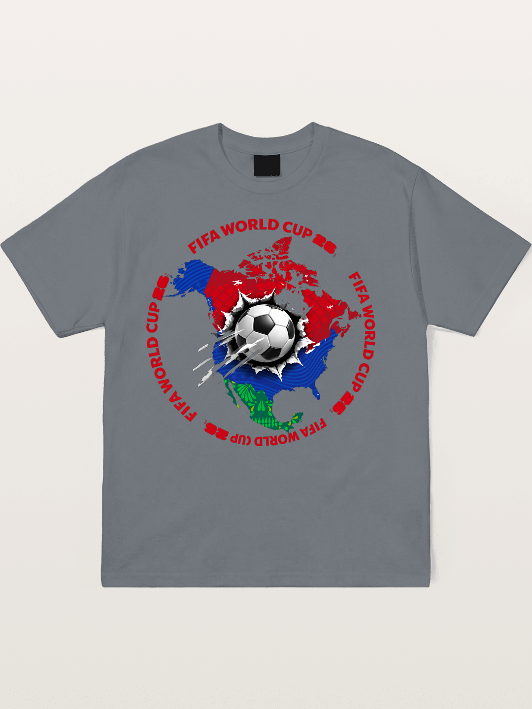 Soccer Ball Americas Burst Design Cotton T-shirt