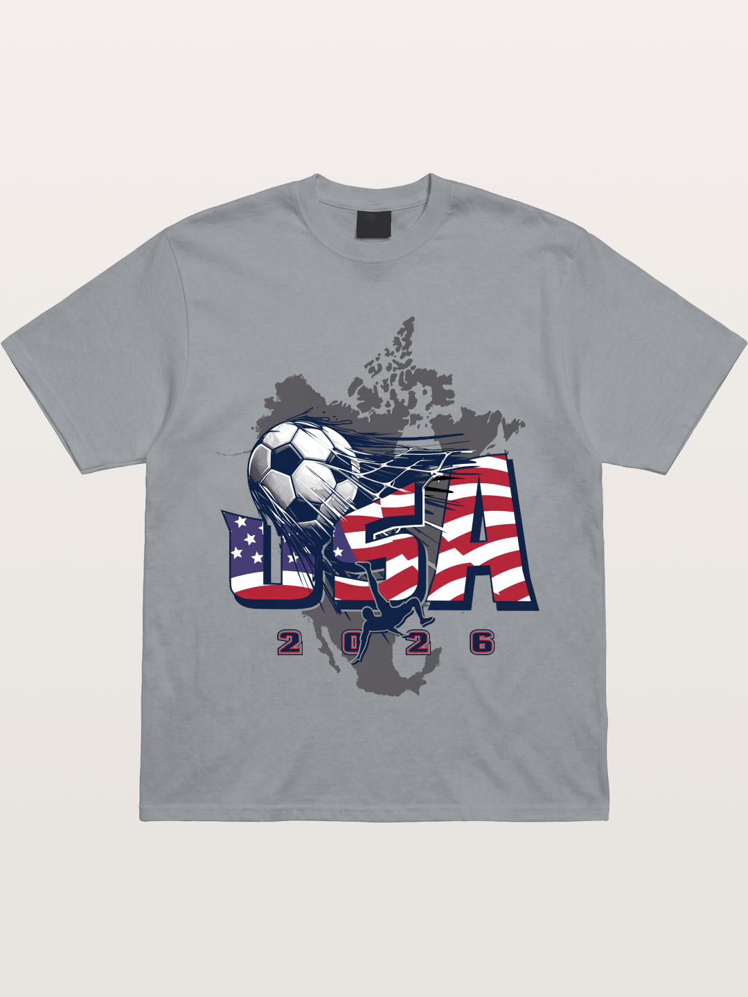 American Flag Soccer Map 2026 Gildan T-shirt