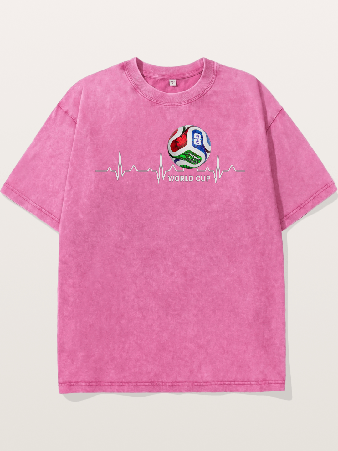 World Cup Soccer Heartbeat Graphic Washed T-shirt
