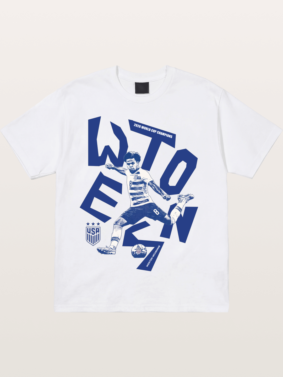 Weston Mckennie Bold USA Lettering Cotton T-shirt