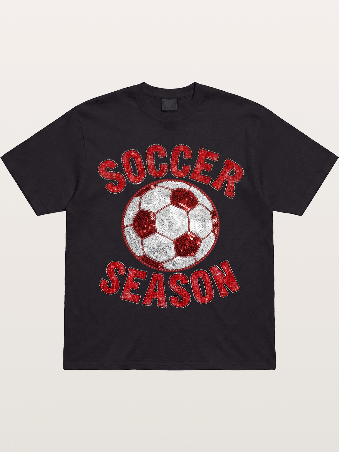Glitter Soccer Season Badge Gildan T-shirt