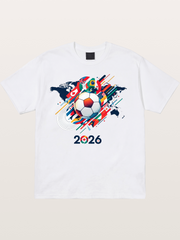 World Cup 2026 Global Flags Print Cotton T-shirt