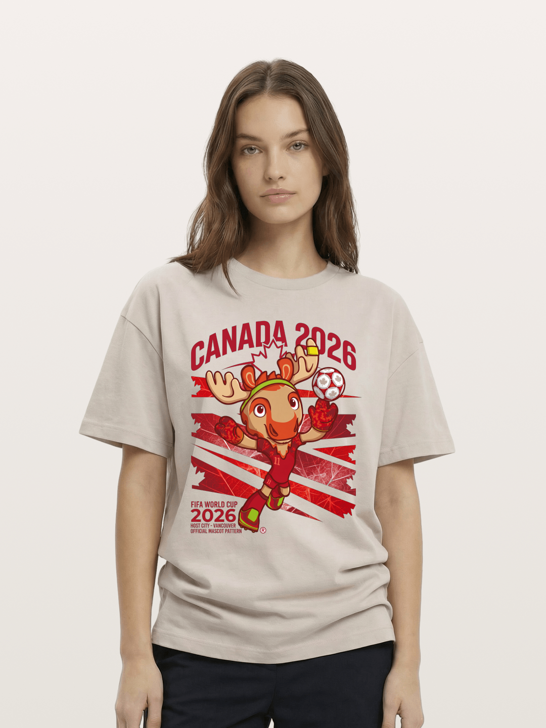 Canada 2026 Moose Mascot Cotton T-shirt