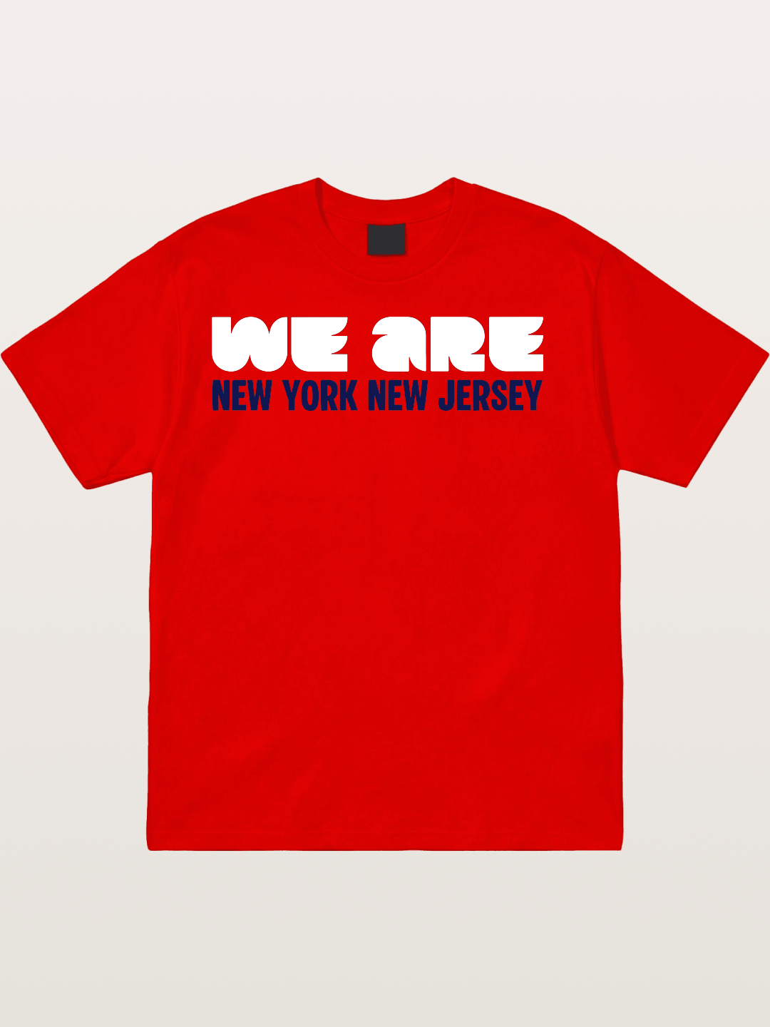 New York New Jersey Navy Typo Cotton T-shirt
