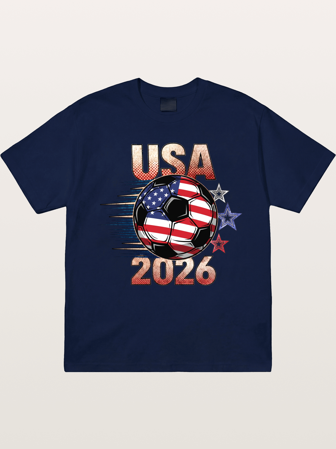 USA 2026 American Flag Soccer Ball Gildan T-shirt