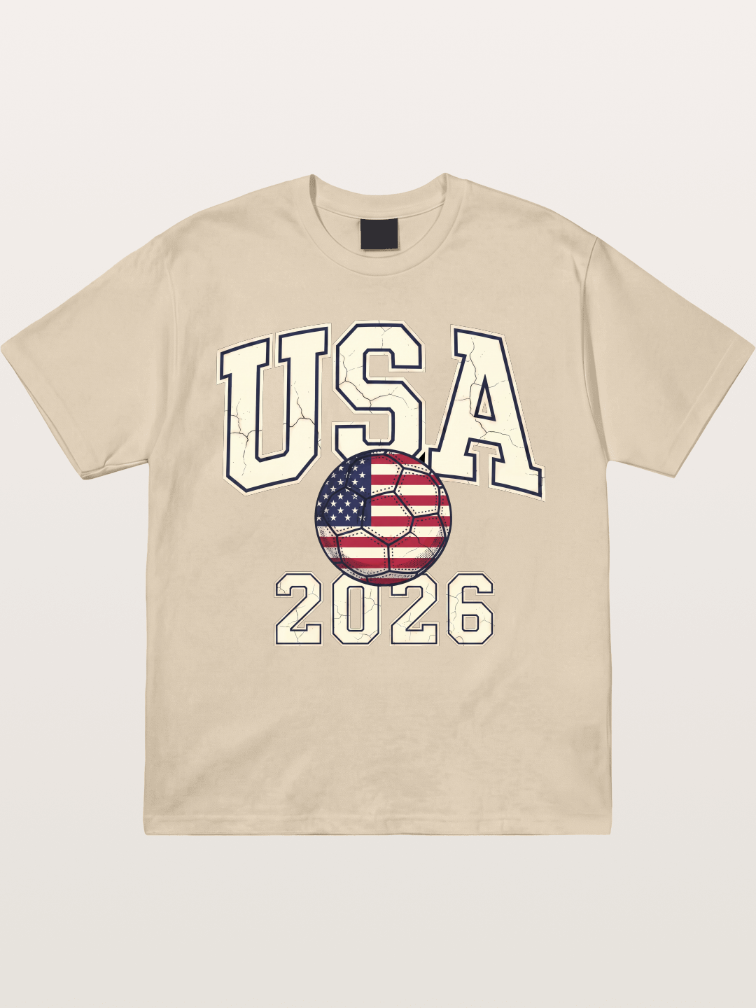 USA 2026 Cracked Letter Soccer Gildan T-shirt