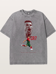 CR7 Portugal Action Print Washed T-shirt