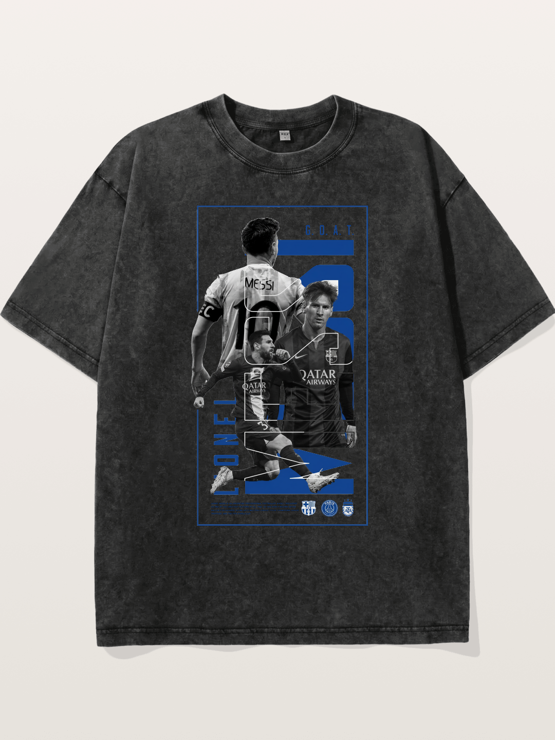 Messi GOAT Collage Poster Washed T-shirt