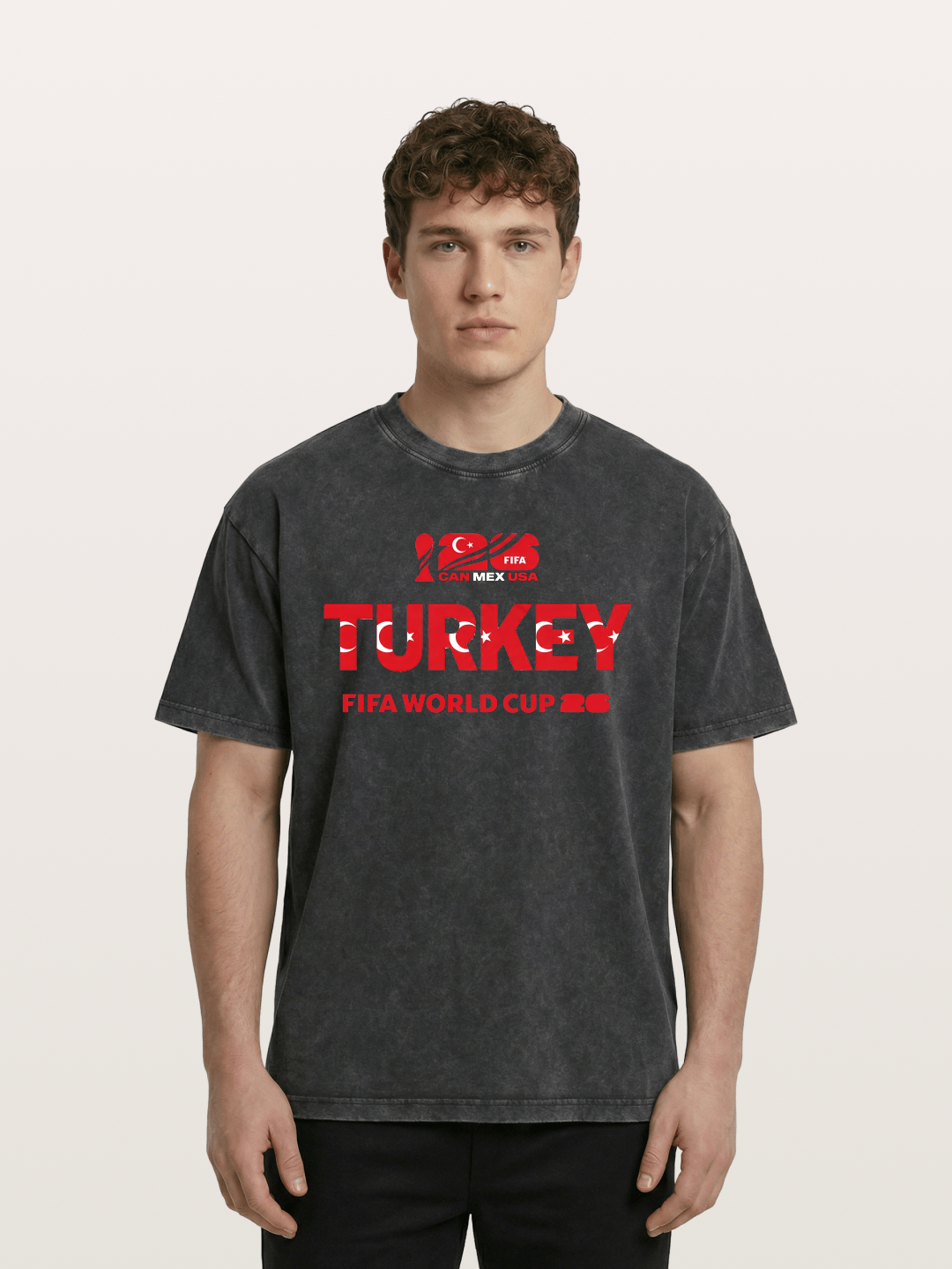 Turkey 2026 Crescent Star Design Washed T-shirt