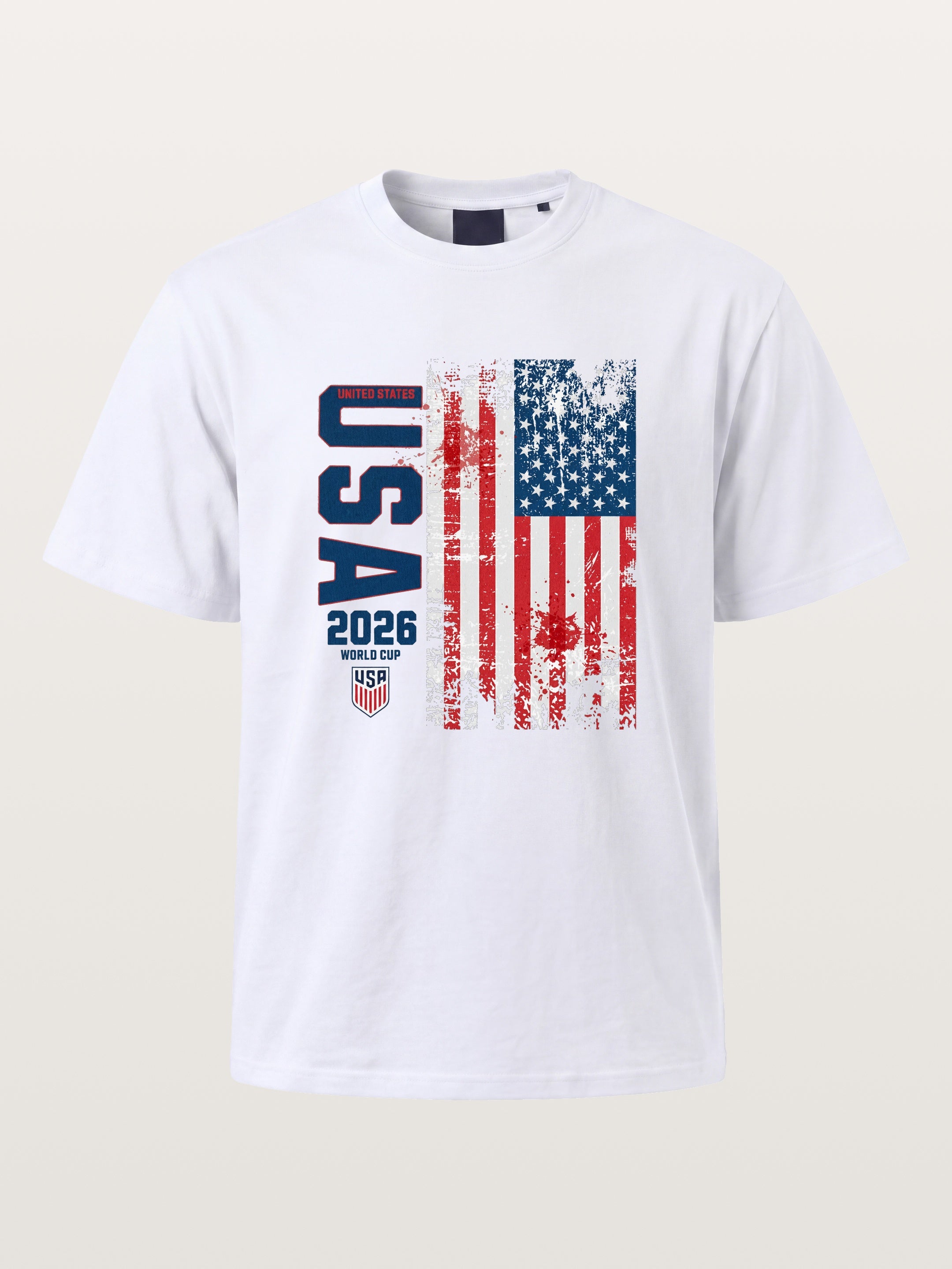USA 2026 World Cup Grunge Print Cotton T-shirt