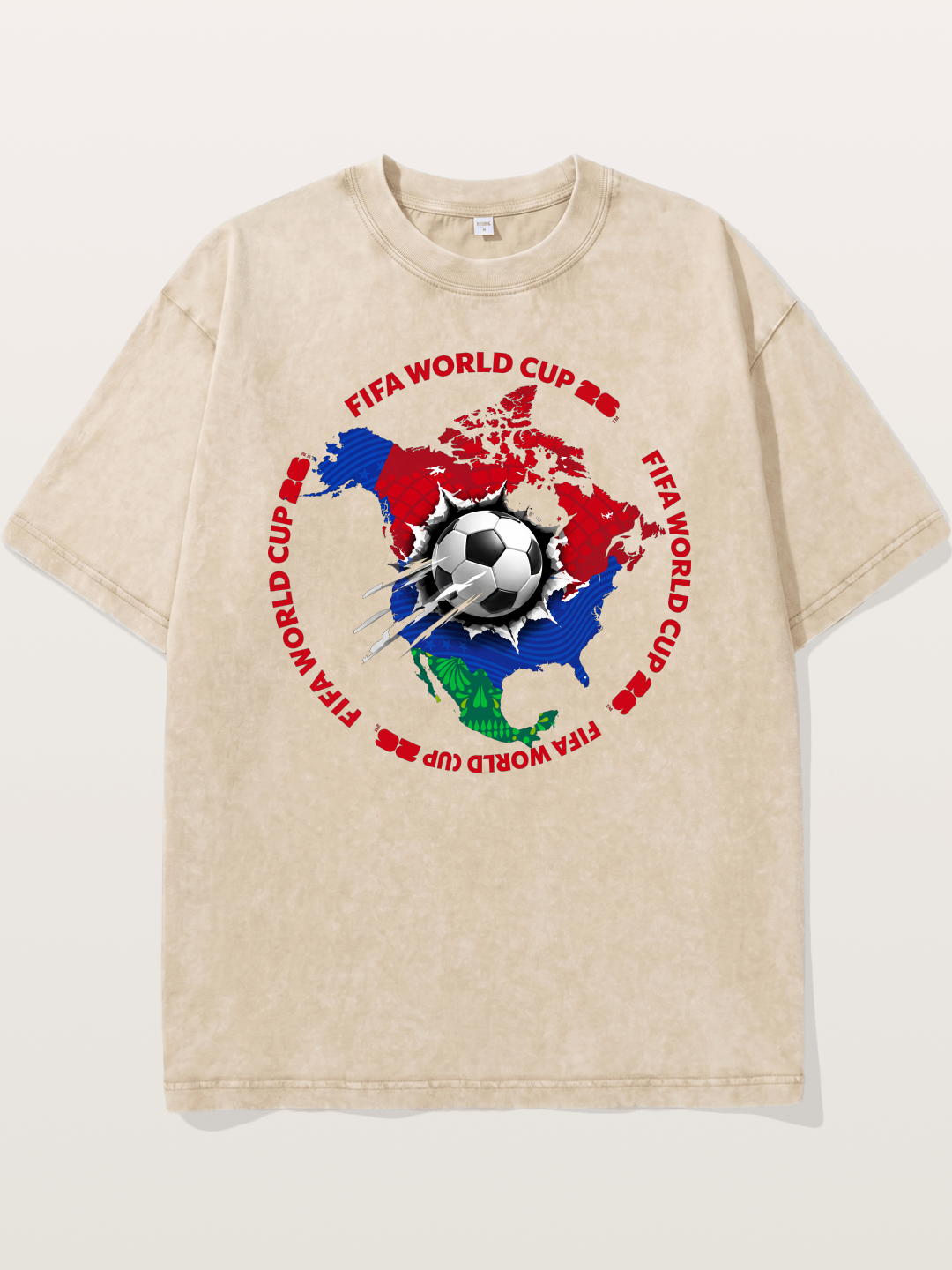 Soccer Ball Americas Burst Design Washed T-shirt