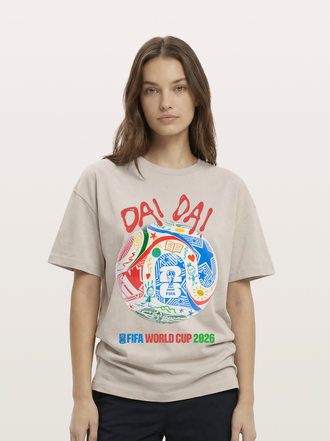 FIFA World Cup 2026 Doodle Soccer Ball Cotton T-shirt
