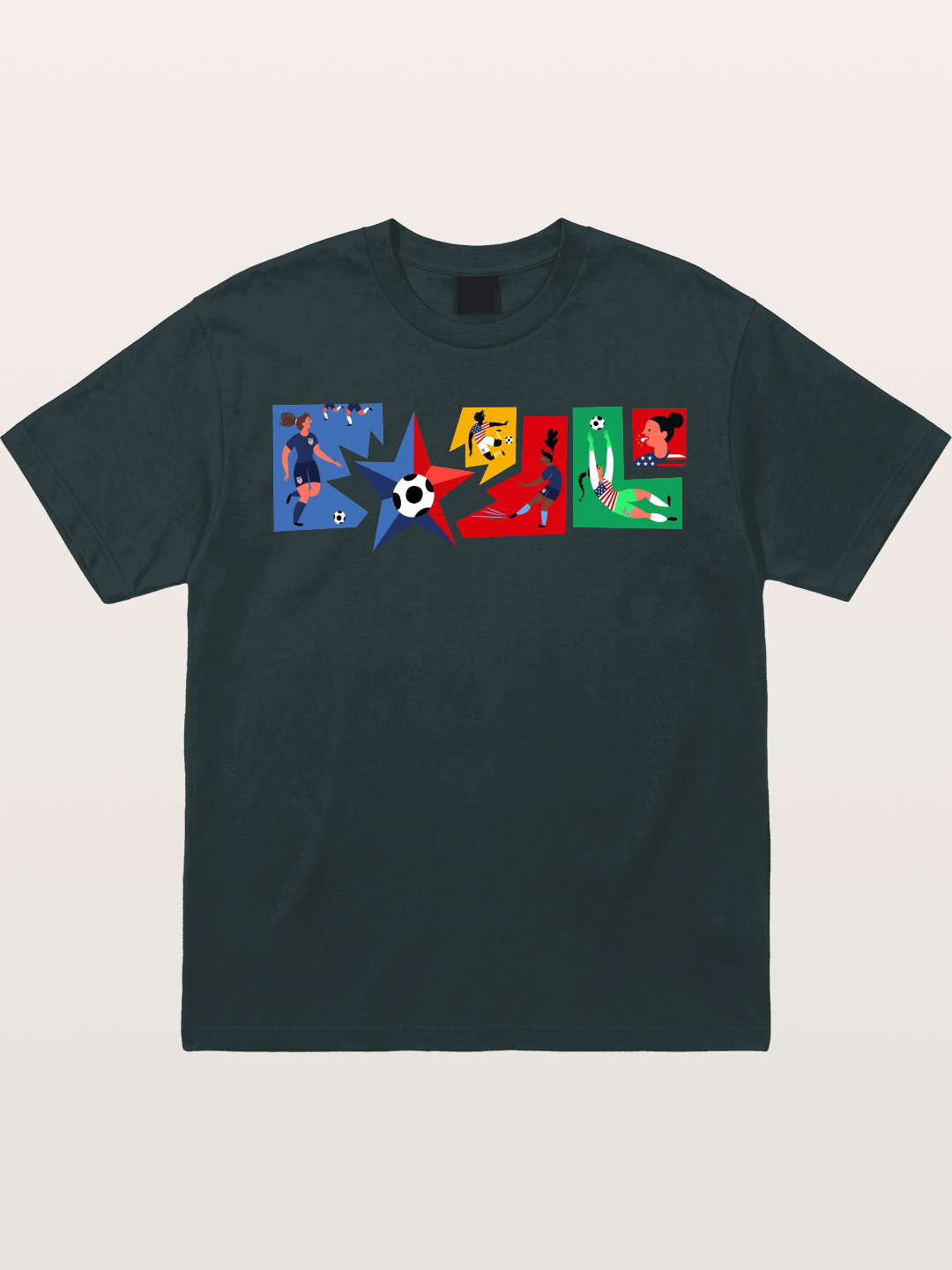 USA Women Soccer Collage Art Gildan T-shirt