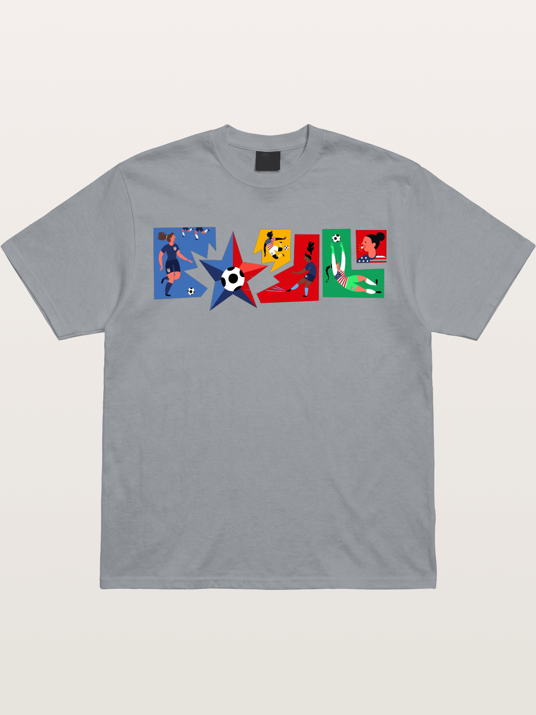 USA Women Soccer Collage Art Gildan T-shirt