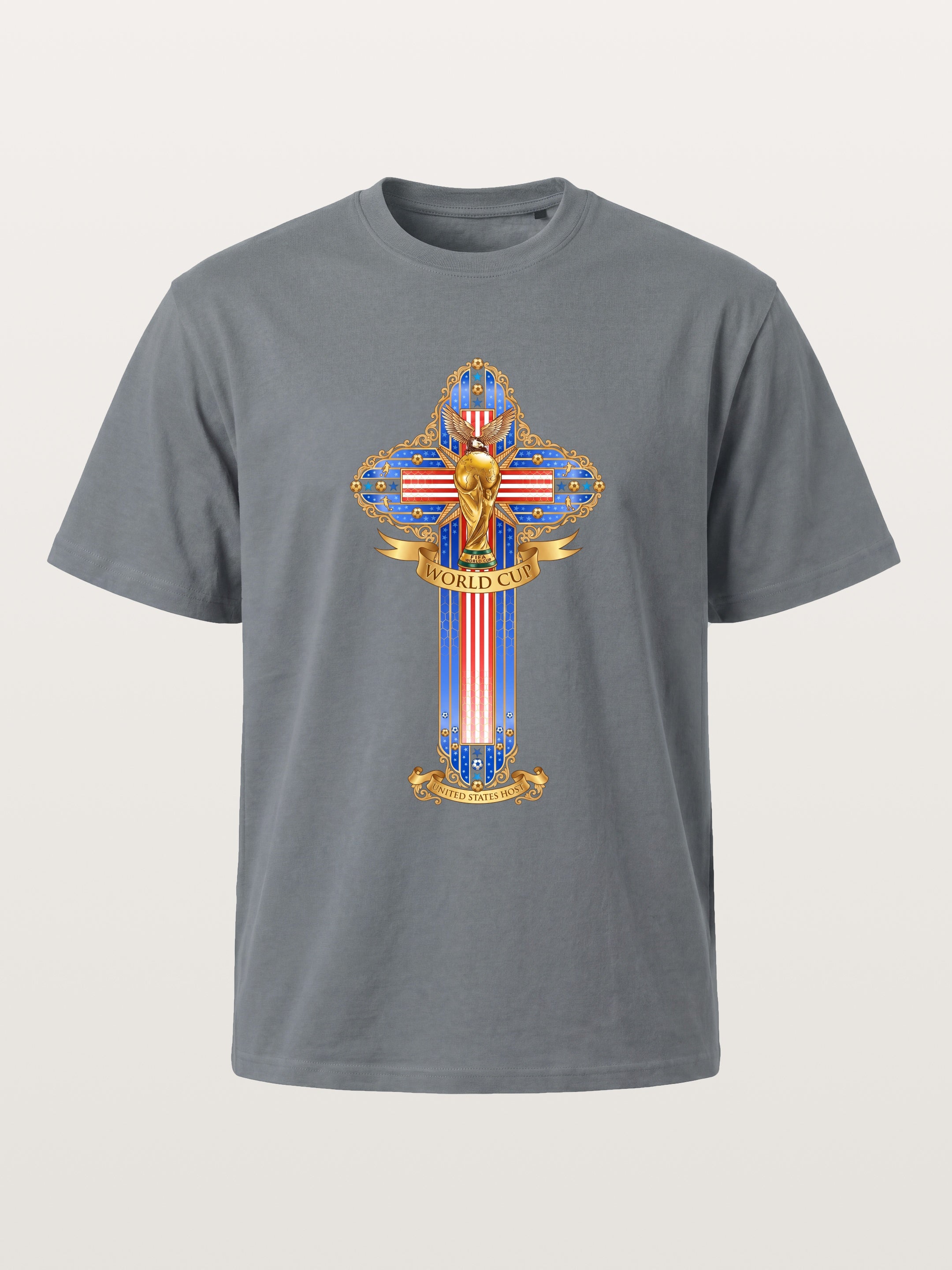USA Cross World Cup Trophy Card Cotton T-shirt