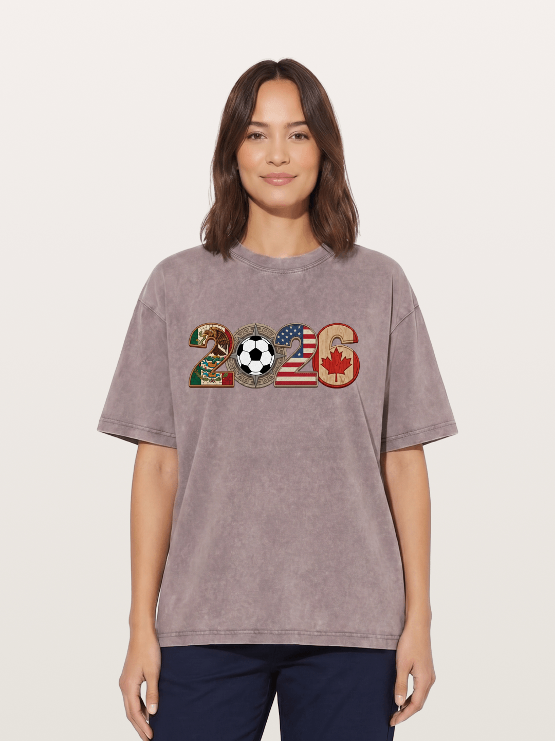 2026 WC Tribal Flag Design Washed T-shirt