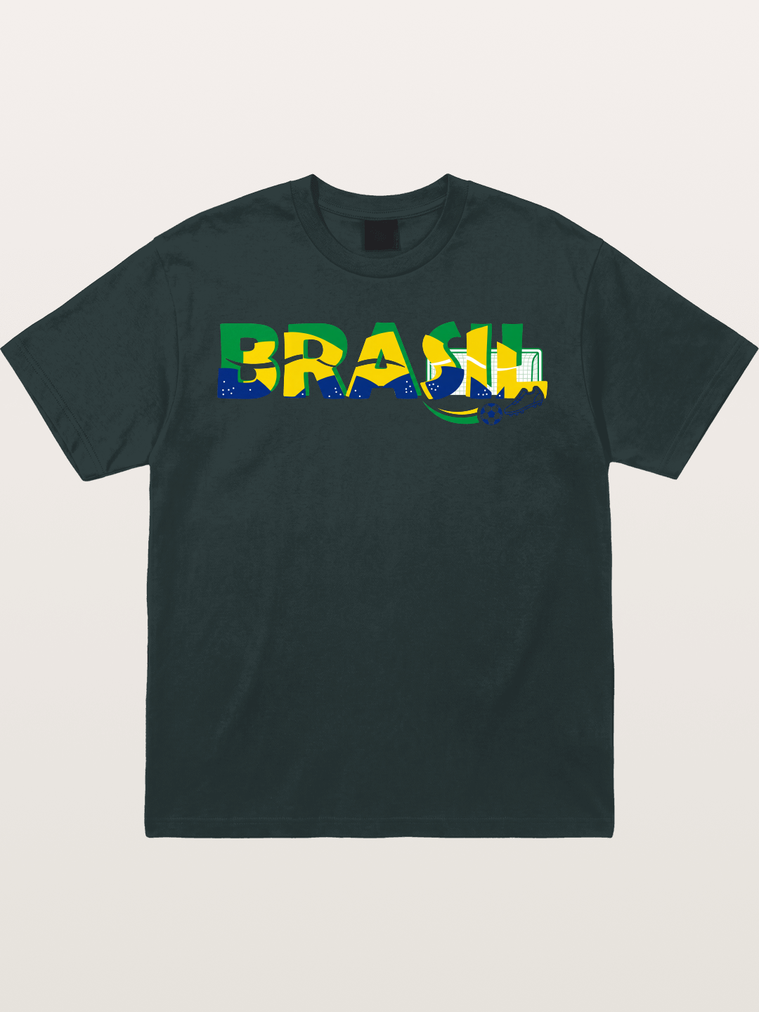 Brasil Typo Soccer Badge Gildan T-shirt