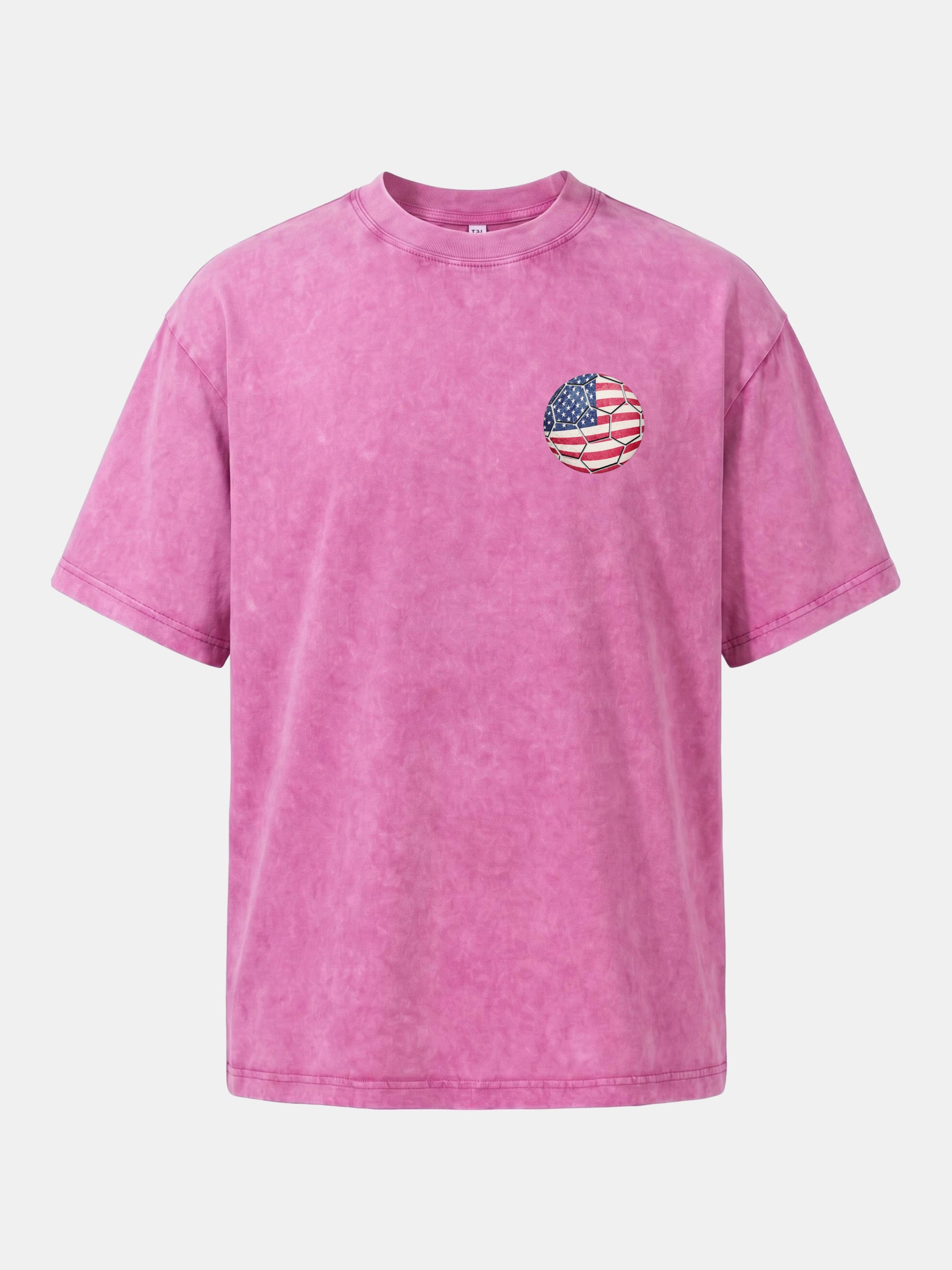 USA Flag Soccer Ball Art Washed T-shirt