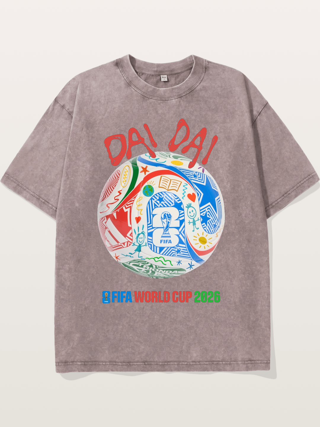 FIFA World Cup 2026 Doodle Soccer Ball Washed T-shirt