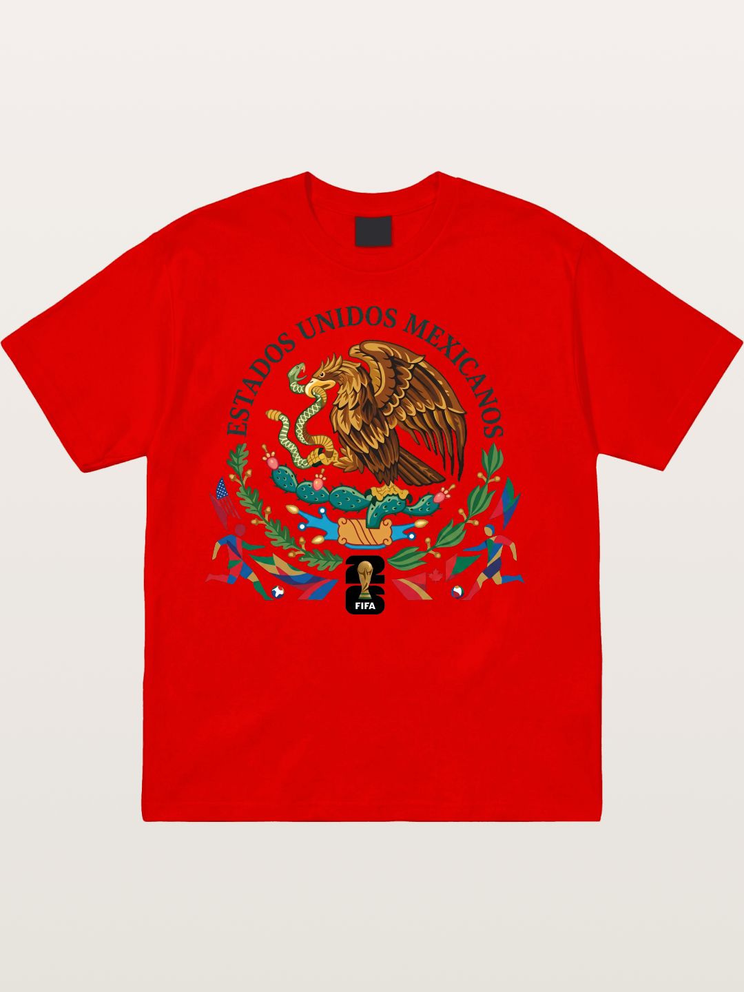 Mexican Eagle World Cup Art Cotton T-shirt