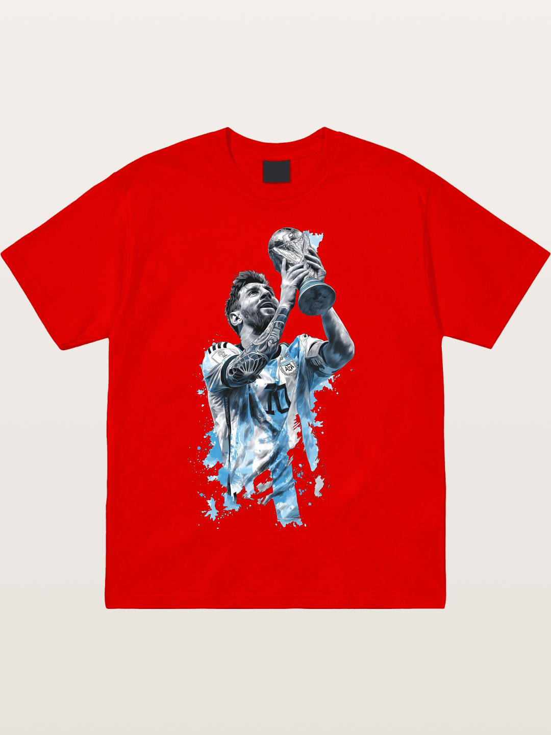 Messi WC Trophy Watercolor Cotton T-shirt