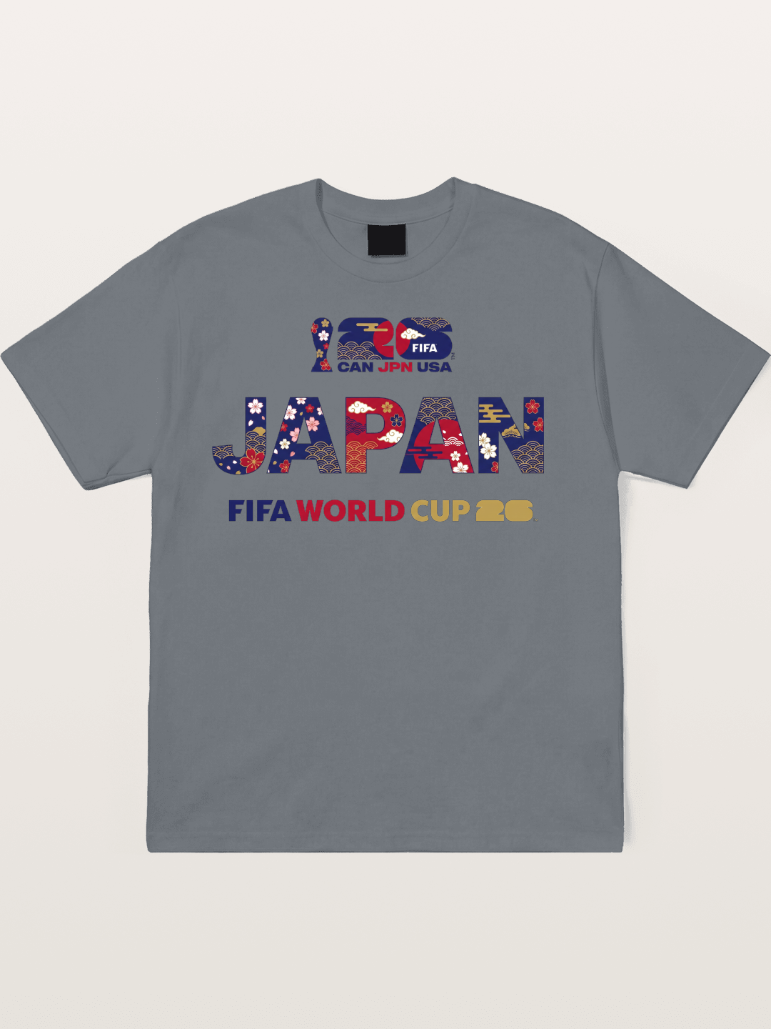 2026 World Cup Japan Sakura Typo Cotton T-shirt