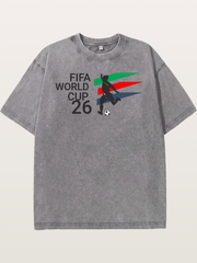 2026 WC Soccer Player Color Stripes Washed T-shirt