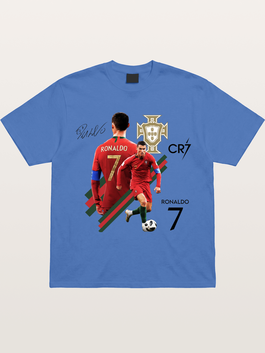 CR7 Portugal Crest Montage Gildan T-shirt