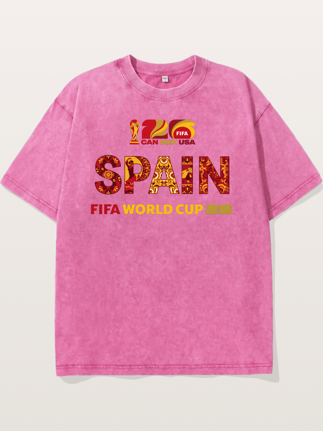Spain 2026 Cultural Ornament Print Washed T-shirt