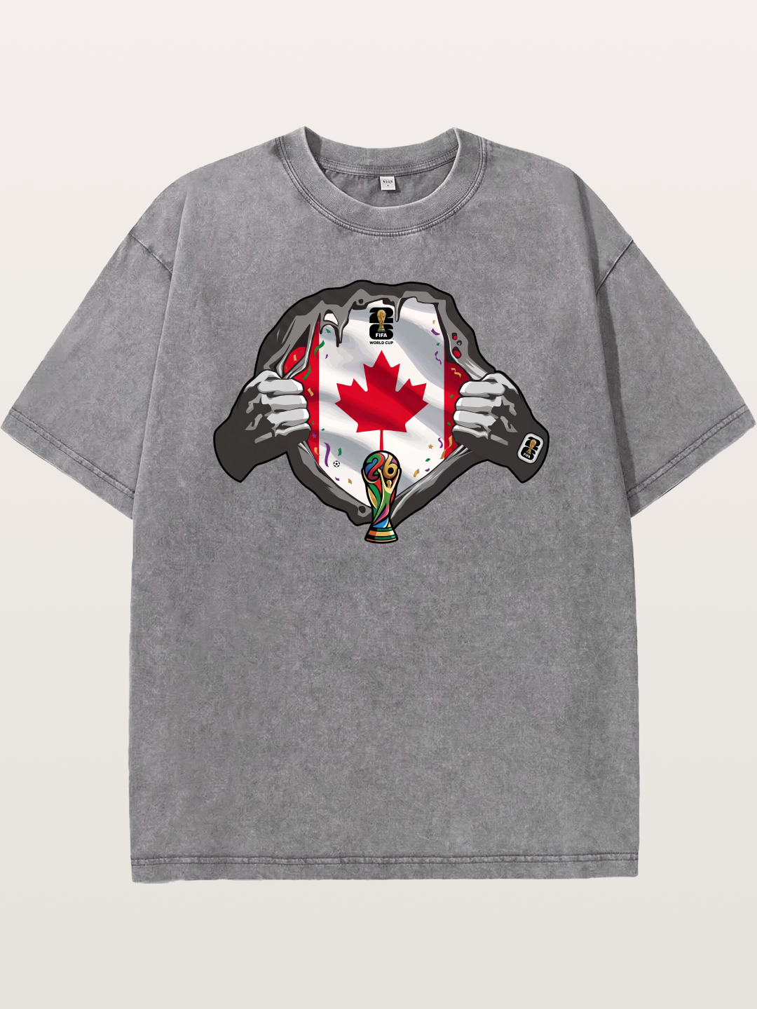 Canada Flag World Cup Poster Washed T-shirt