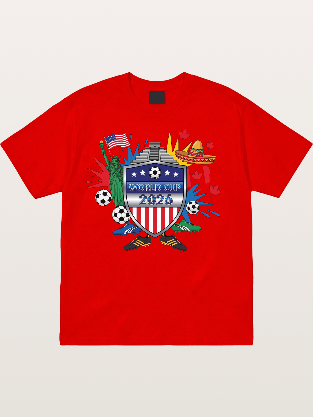 USA Mexico Canada WC Shield Cotton T-shirt