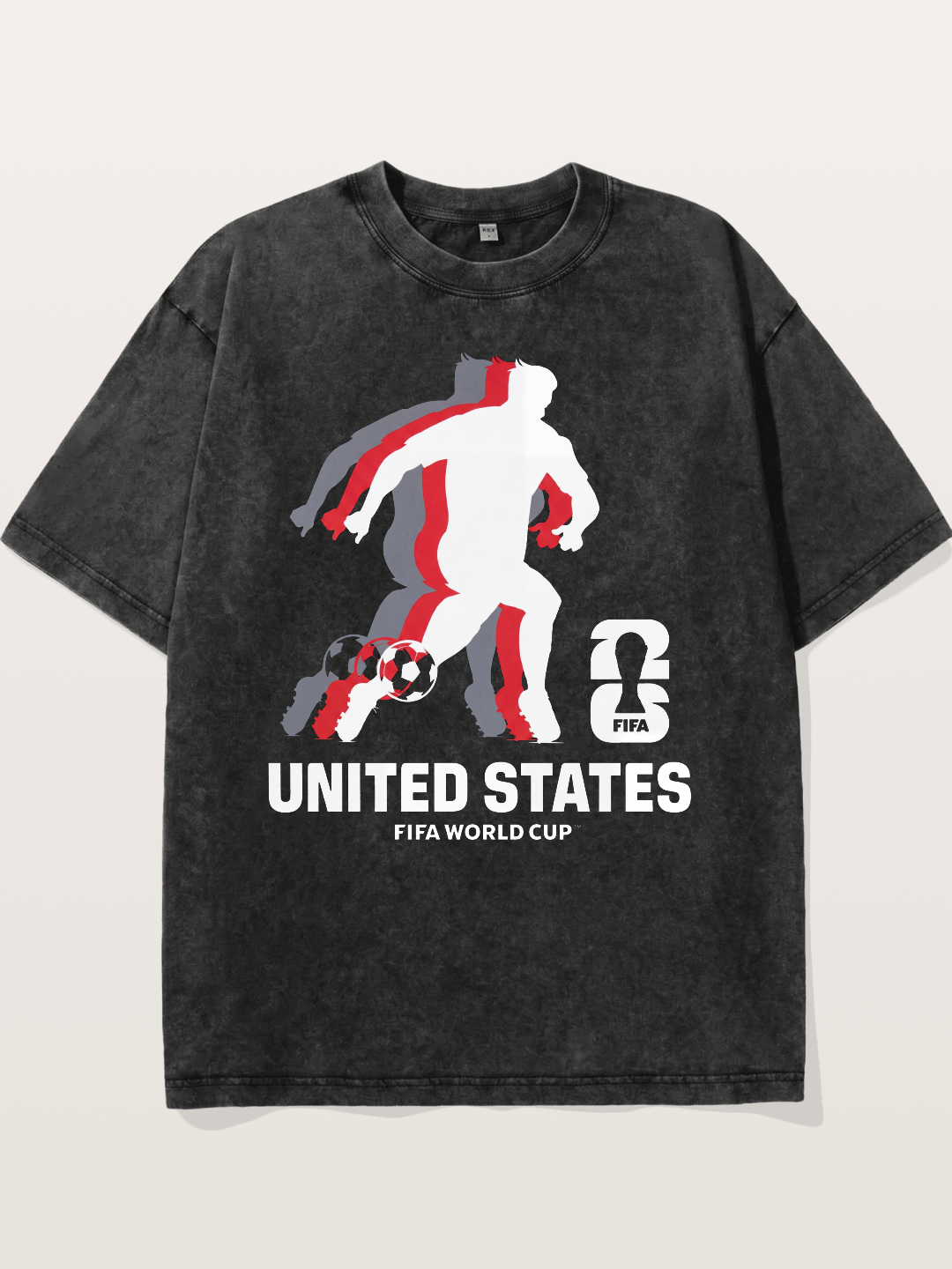 USA WC 2026 Soccer Player Silhouette Washed T-shirt