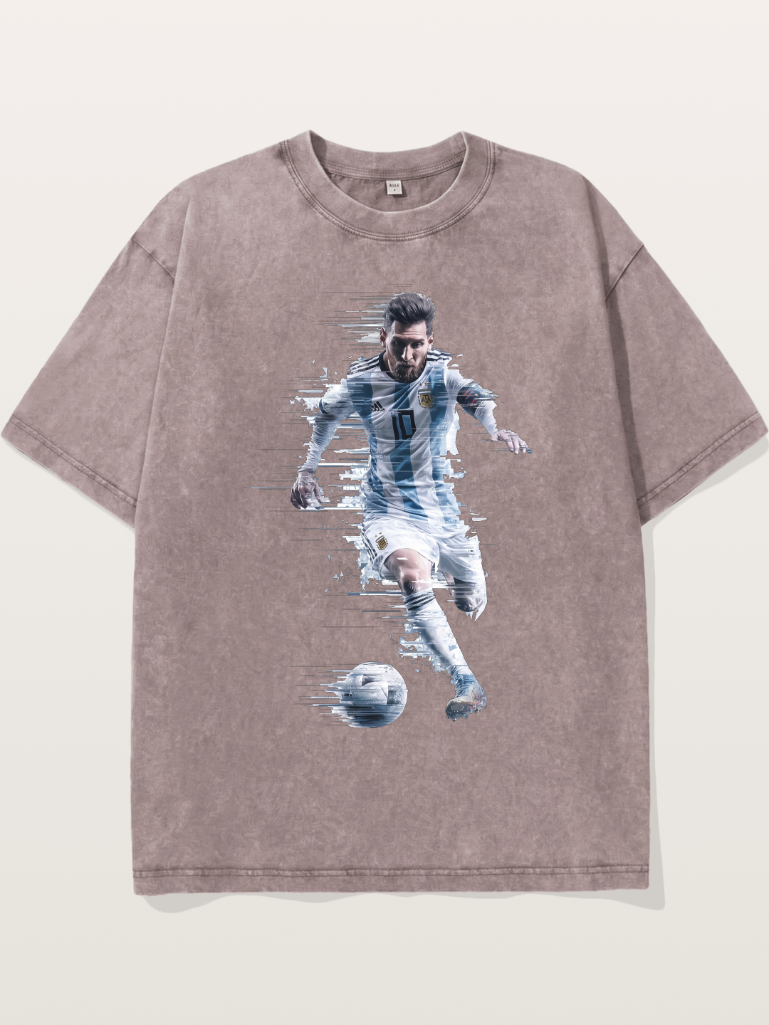 Messi Motion Blur Graphic Washed T-shirt