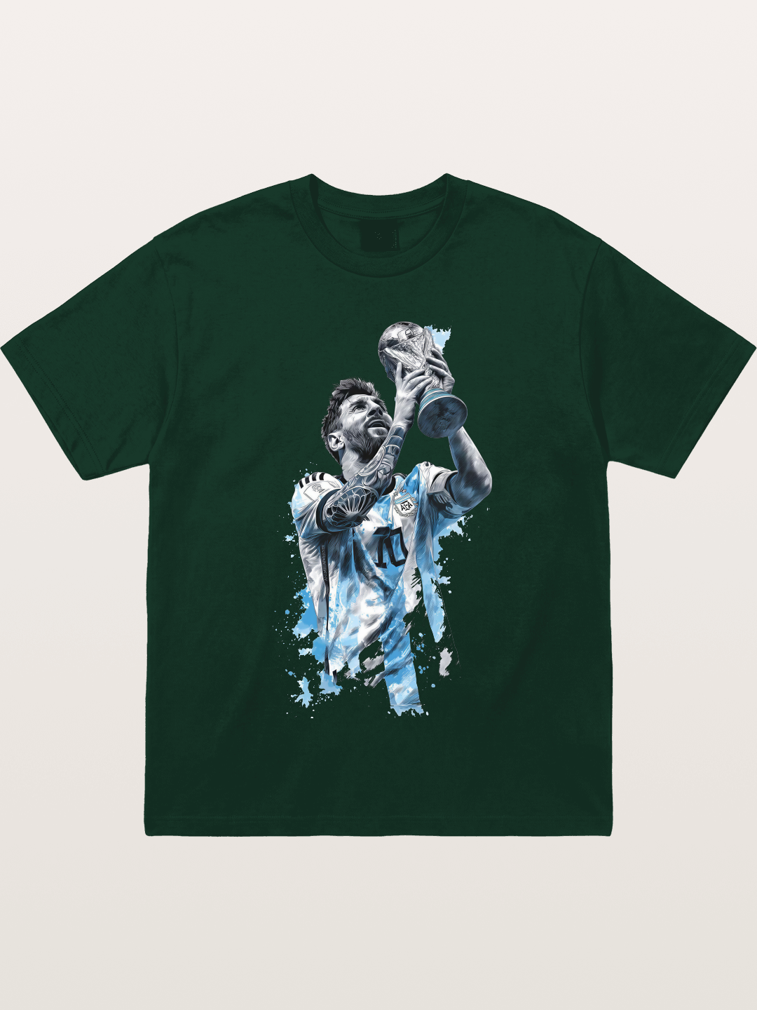 Messi WC Trophy Watercolor Gildan T-shirt