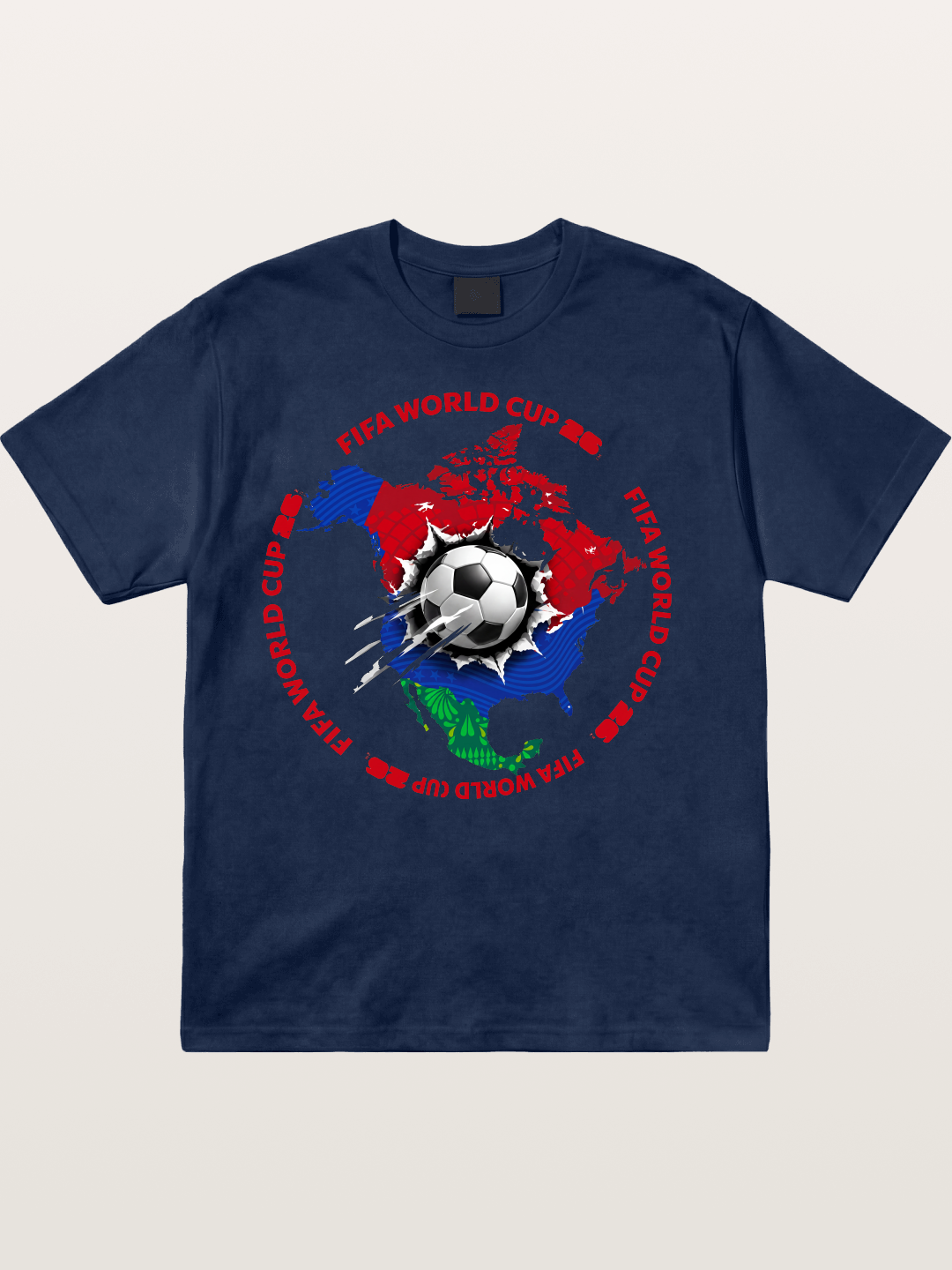 Soccer Ball Americas Burst Design Cotton T-shirt