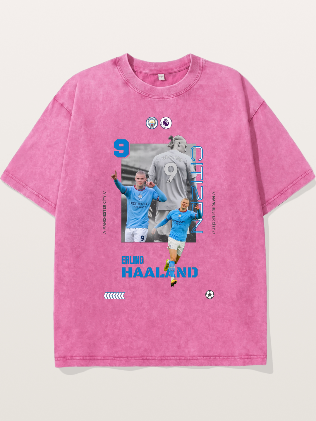 Haaland City Montage Print Washed T-shirt