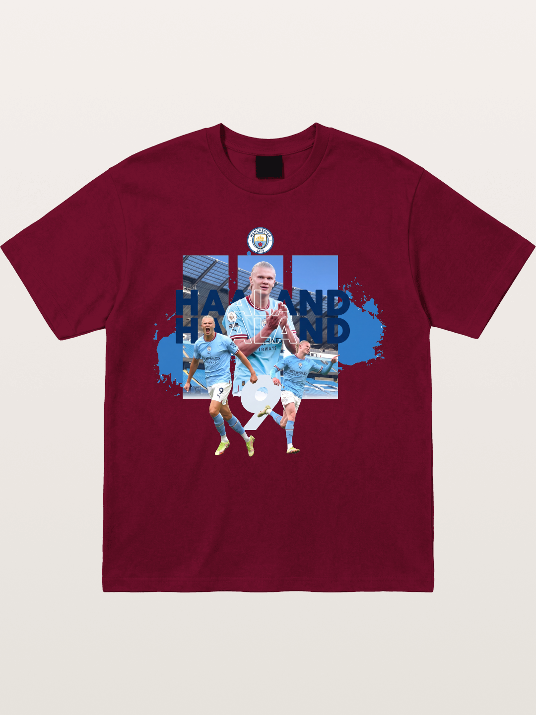 Haaland Etihad Stadium Montage Gildan T-shirt