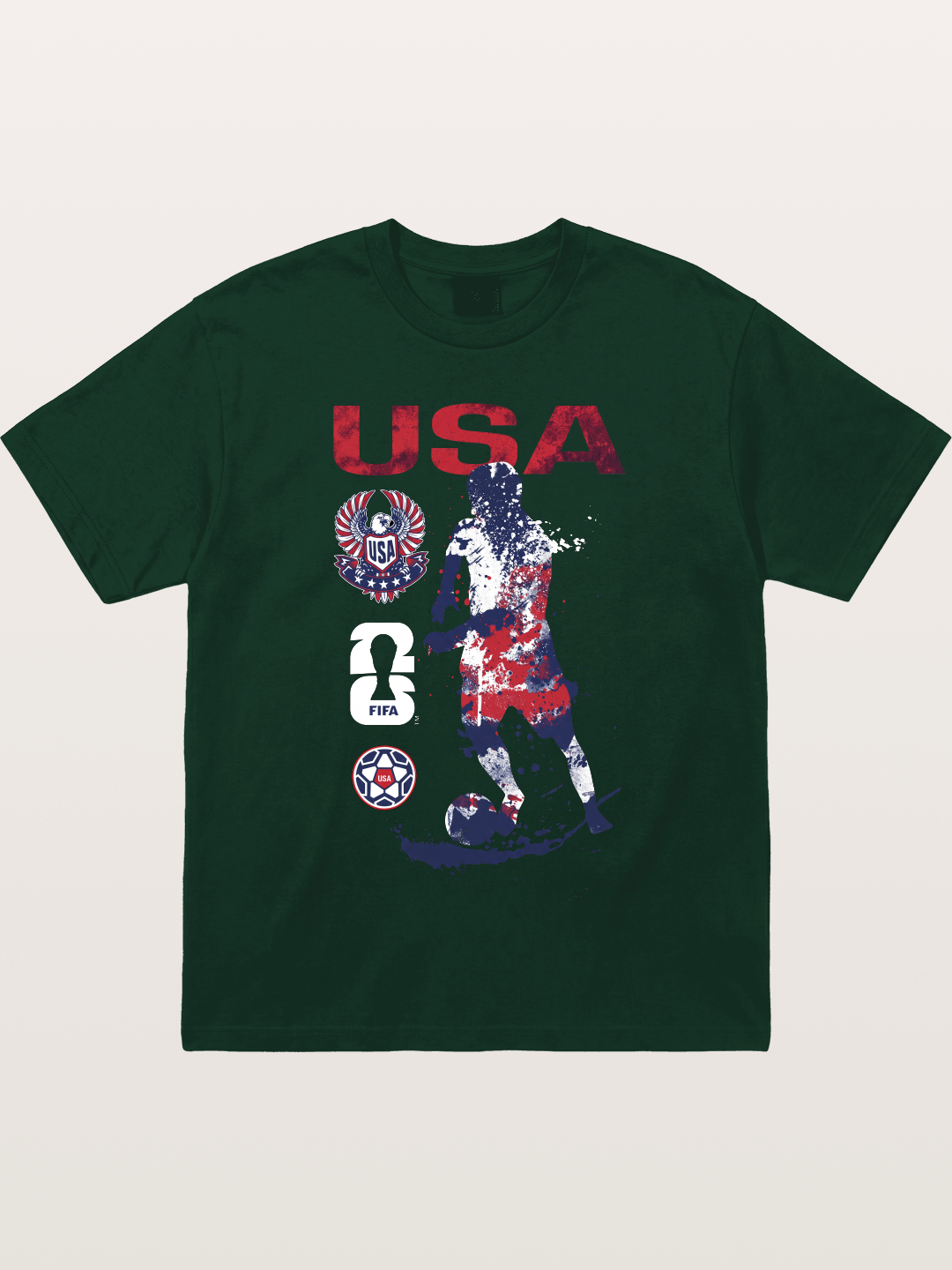 USA WC 2026 Splatter Soccer Player Gildan T-shirt