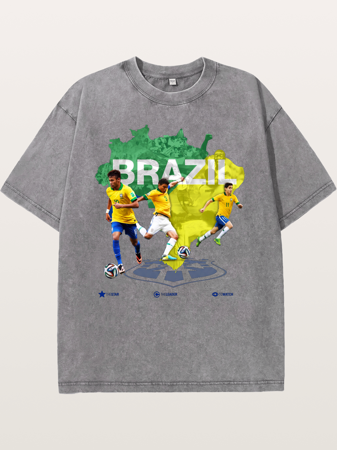 Brazil National Team Stars Collage Washed T-shirt