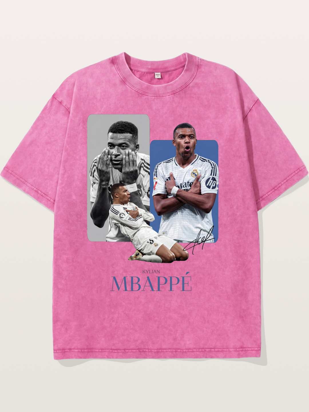Mbappe Real Madrid Collage Washed T-shirt