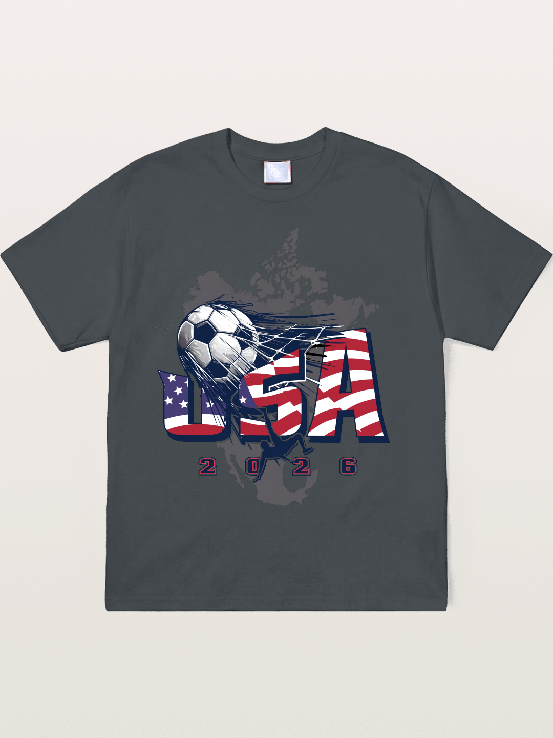 American Flag Soccer Map 2026 Soft-Stay T-shirt