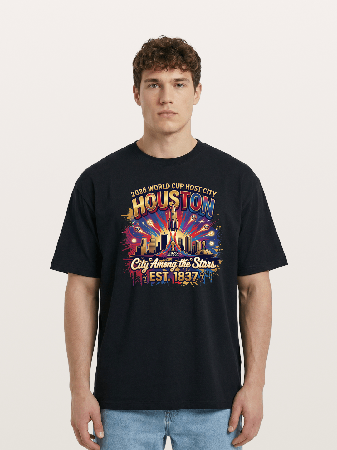 Houston 2026 Host City Art Cotton T-shirt