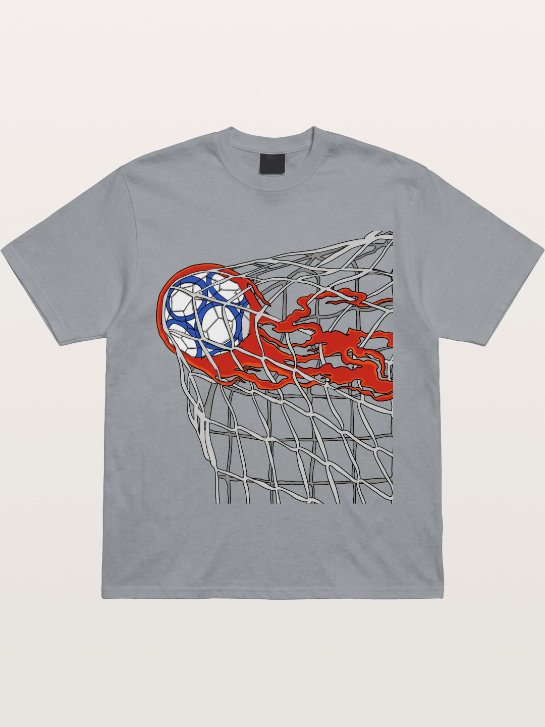 Flaming Goal Net Illustration Gildan T-shirt