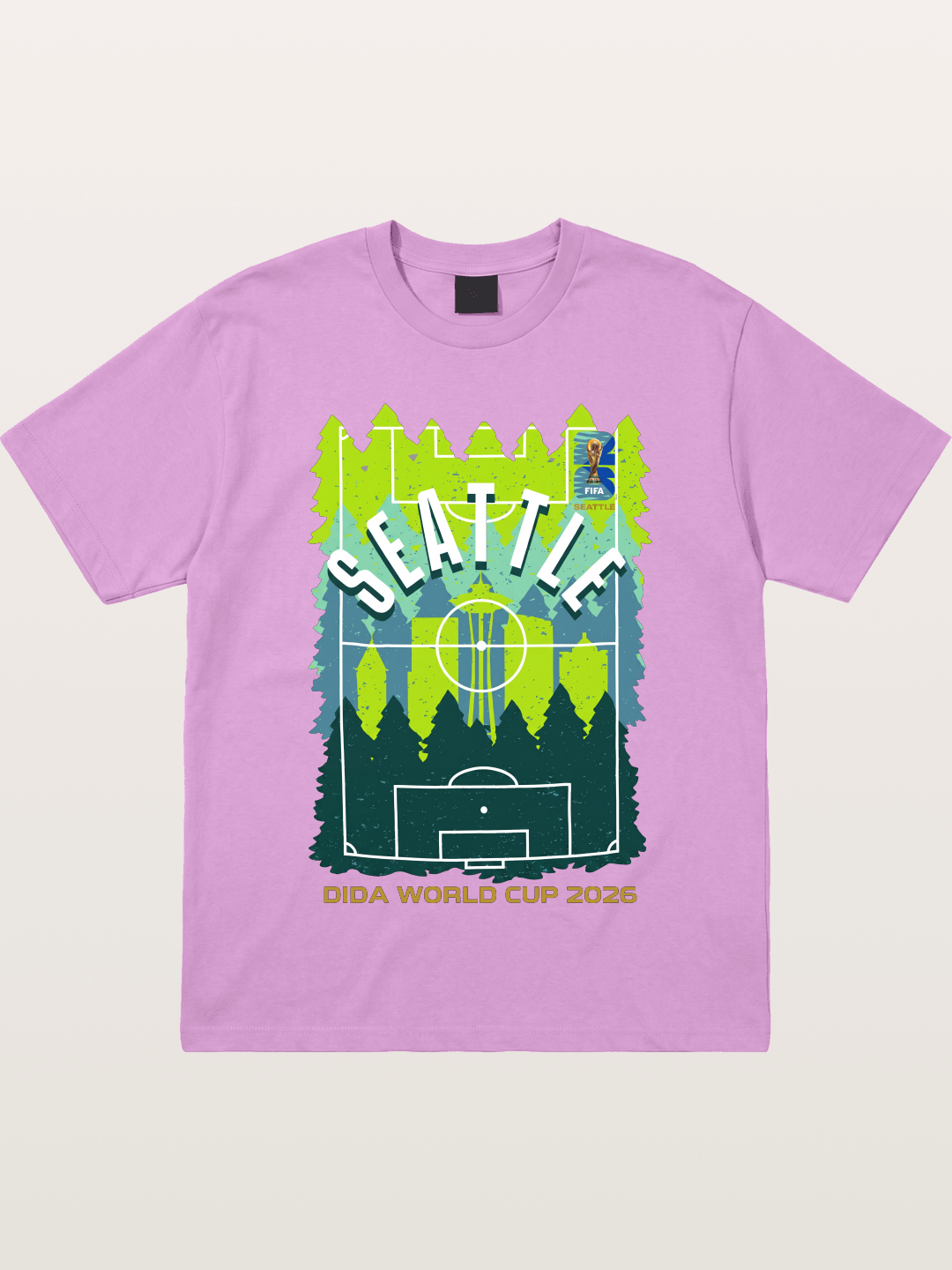 Seattle WC 2026 Forest Soccer Pitch Gildan T-shirt