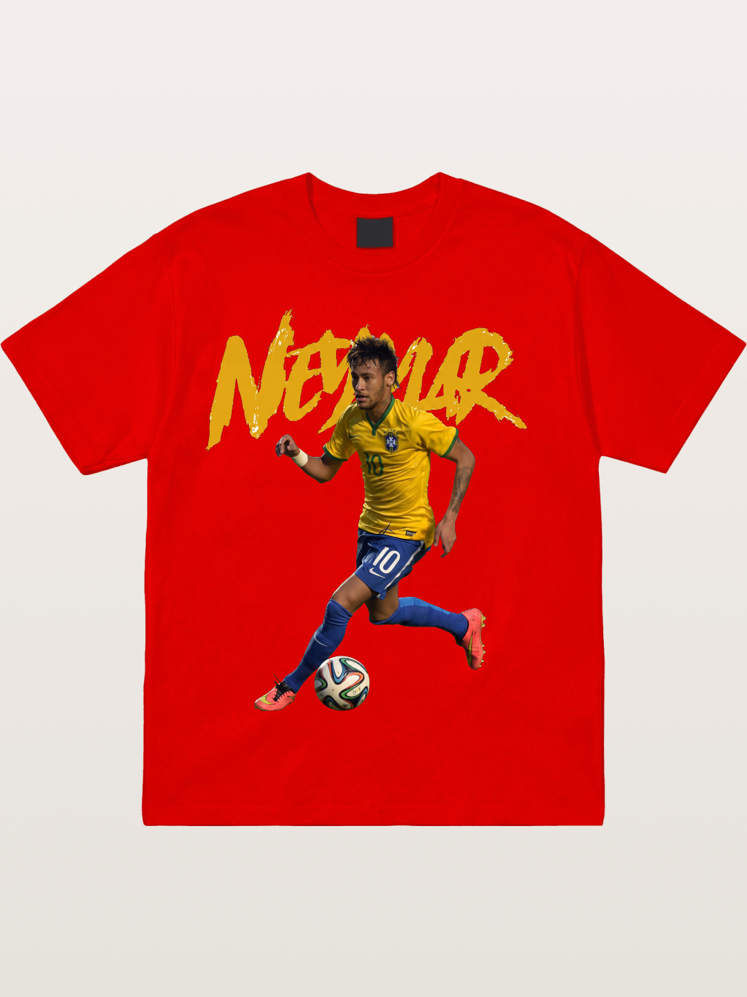 Neymar Brazil Brushstroke Art Cotton T-shirt