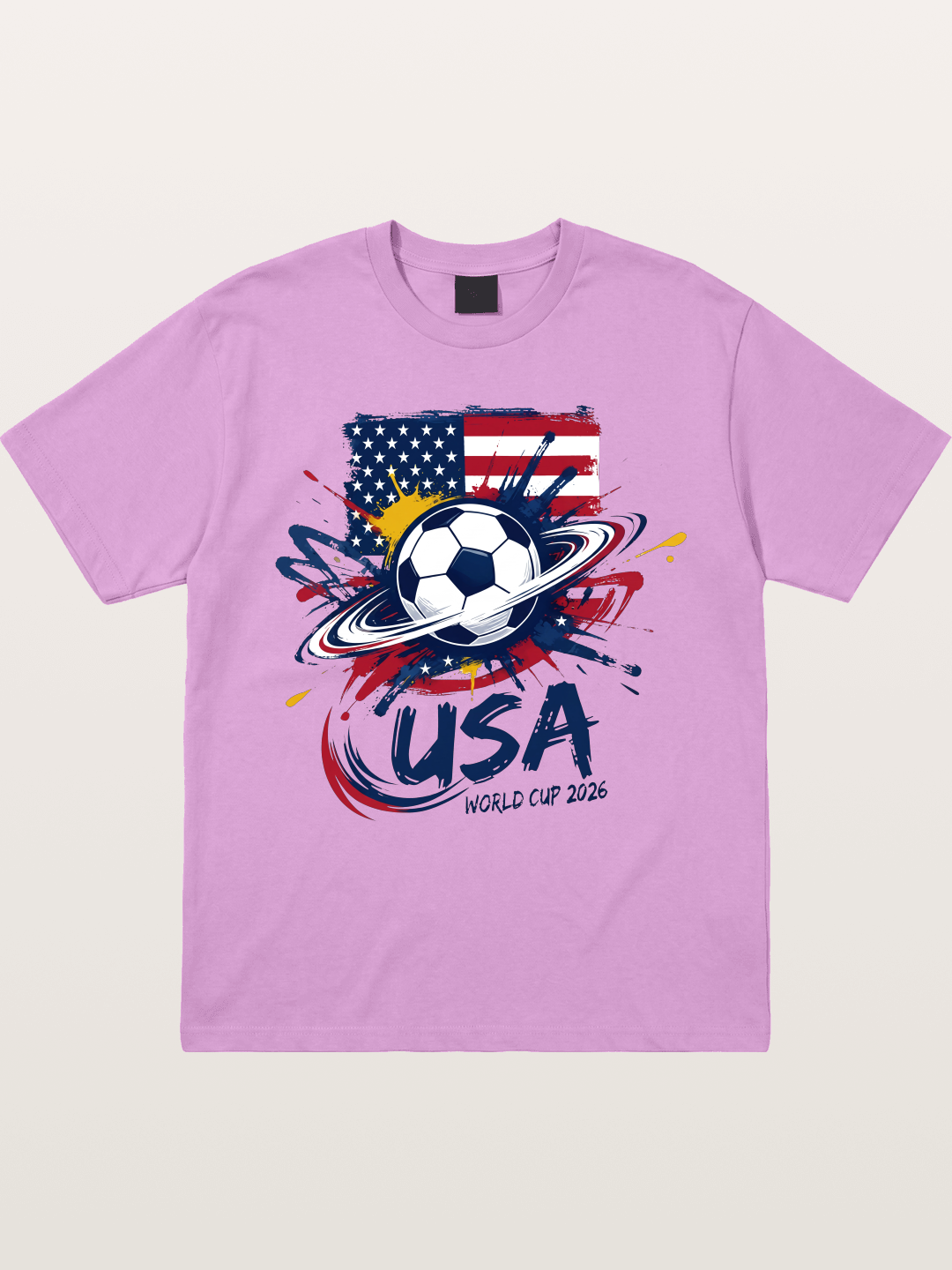 American Flag Splatter Soccer 2026 Gildan T-shirt
